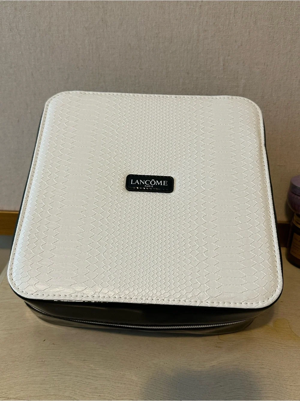 Lancome White Travel Cosmetic Bag with an extra 3 Pouch Inside